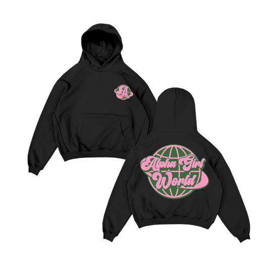 Black Alpha Girl World Hoodie - PreSale