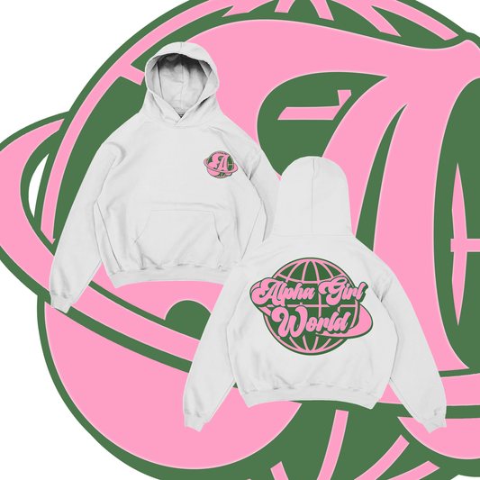 White Alpha Girl World Hoodie - PreSale